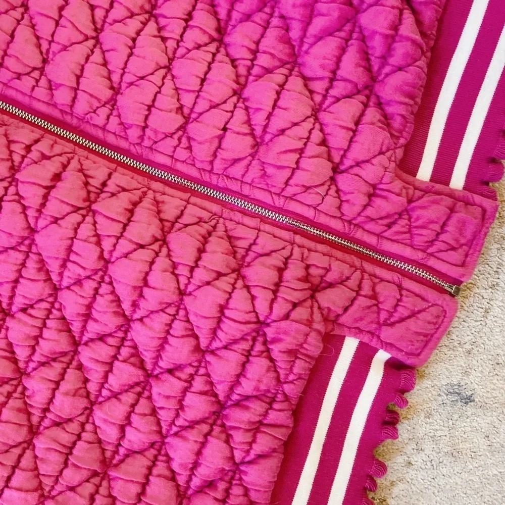 VOY Pink Quilted Bomber Jacket – Women’s Size Large - Picture 8 of 8